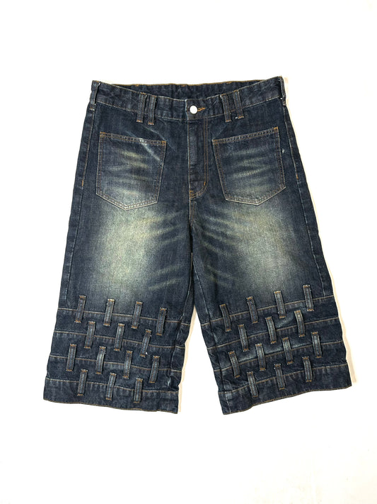 MEKKACHI Strait denim shorts
