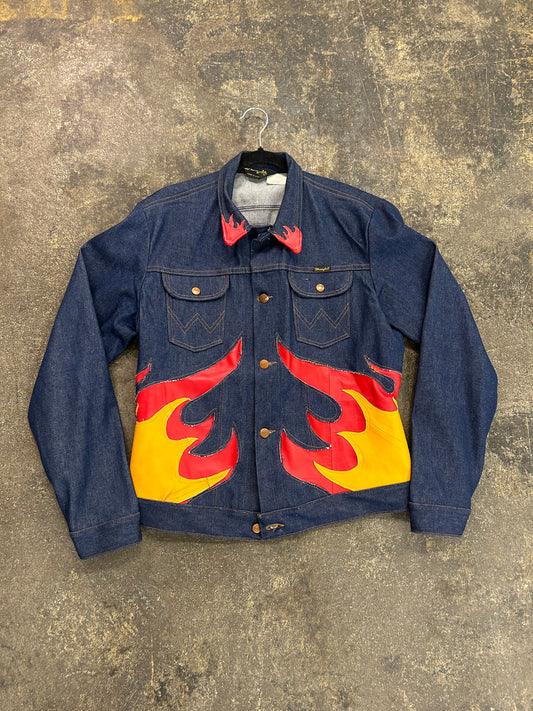 “Fire Again” Denim/leather Jacket