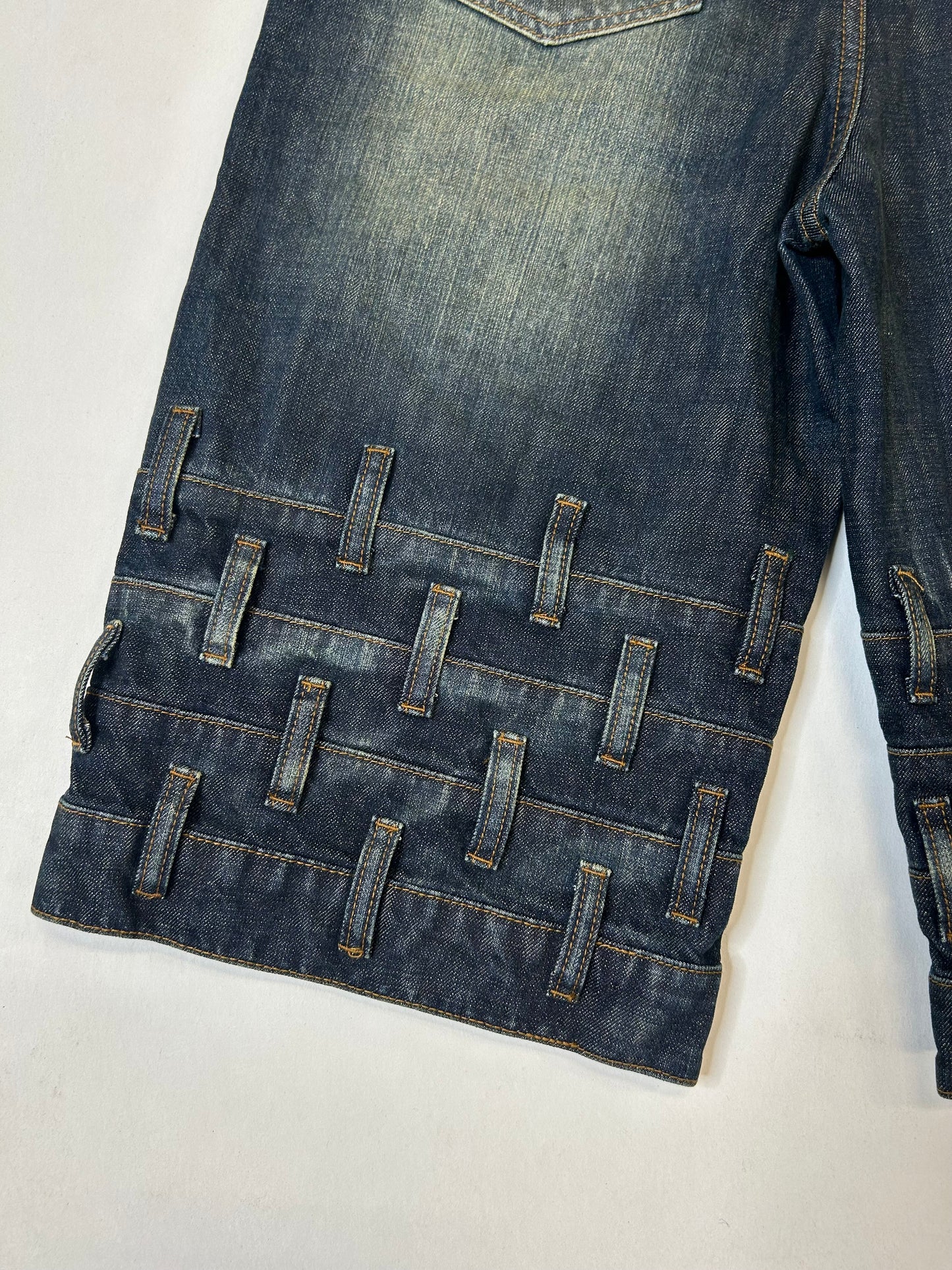 MEKKACHI Strait denim shorts
