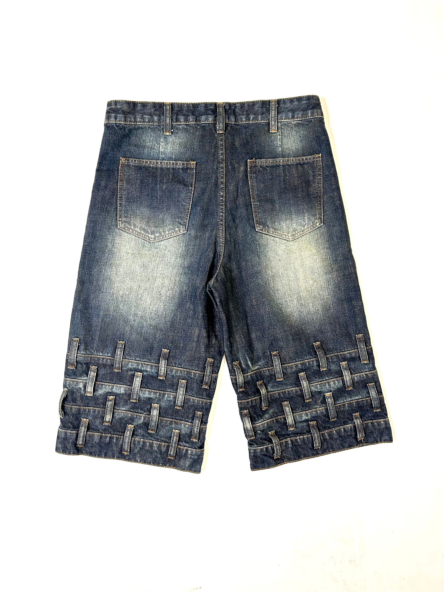 MEKKACHI Strait denim shorts